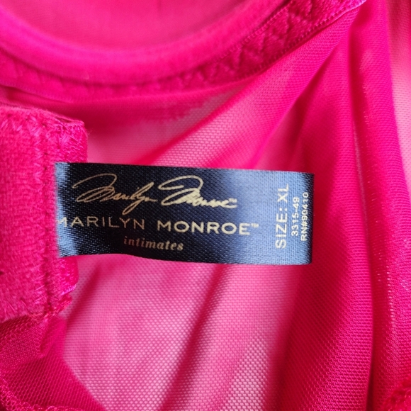 NWOT Marilyn Monroe Intimates Red Sheer Nightie Babydoll Lingerie Bra Slip XL - Picture 9 of 12